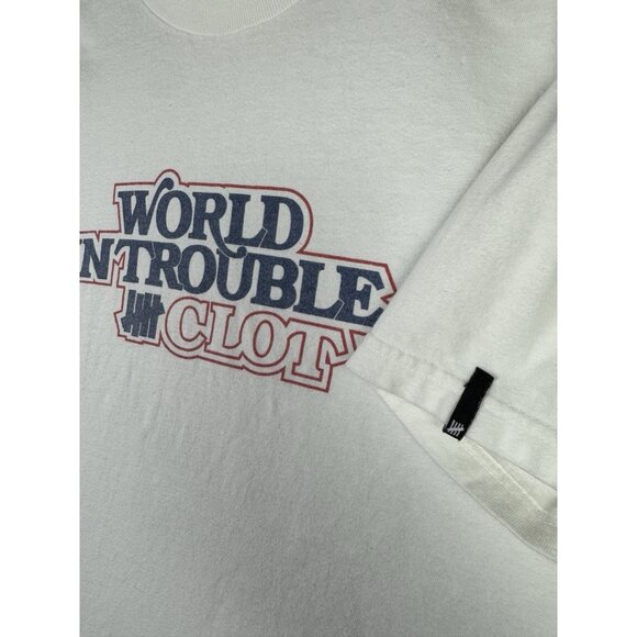 Vintage Y2K Undefeated x Clot World In Trouble White Shirt Streetwear Hype Rare - Picture 8 of 16